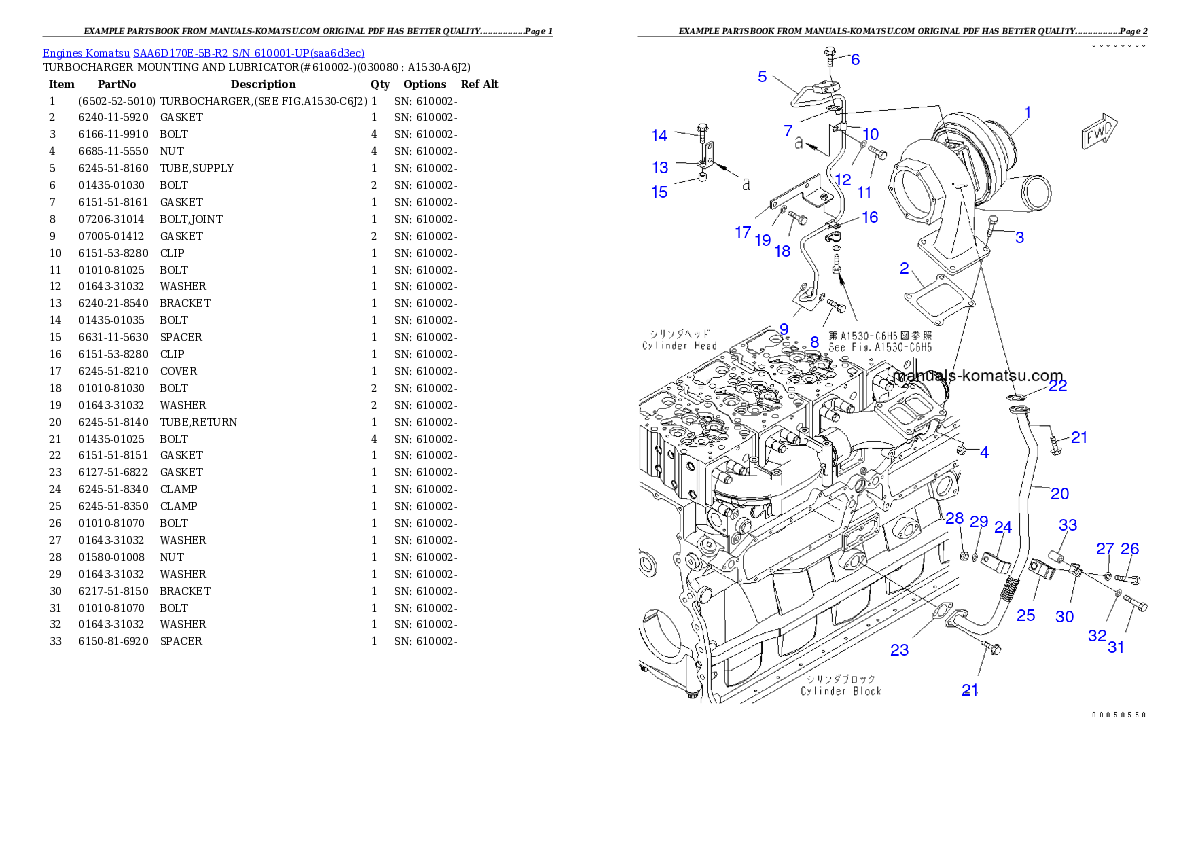 Protected: SAA6D170E-5B-R2 S/N 610001-UP Partsbook