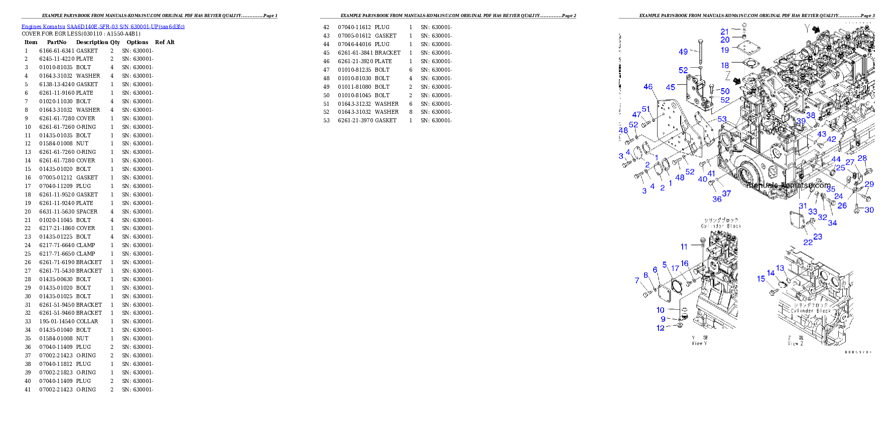 Protected: SAA6D140E-5FR-03 S/N 630001-UP Partsbook