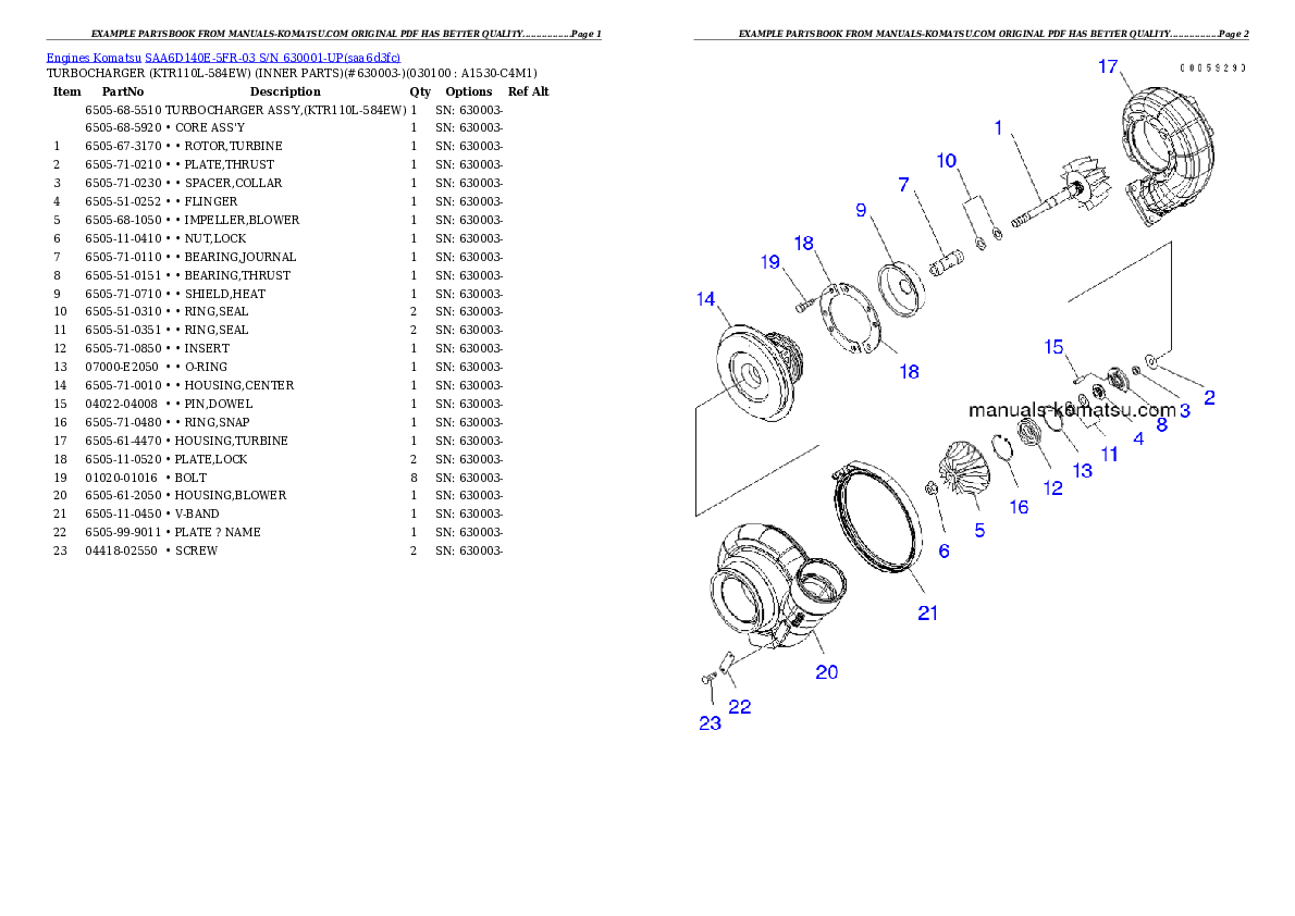 Protected: SAA6D140E-5FR-03 S/N 630001-UP Partsbook