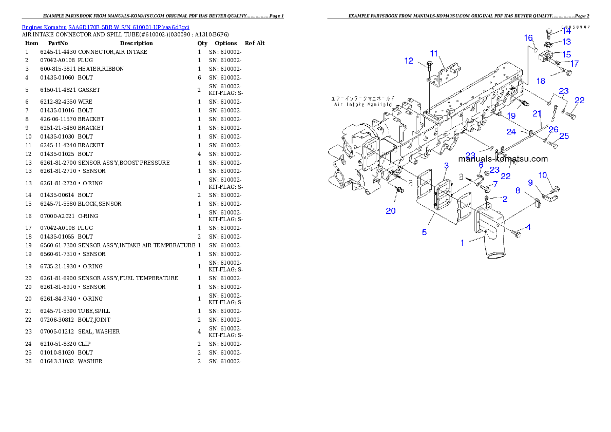 Protected: SAA6D170E-5BR-W S/N 610001-UP Partsbook