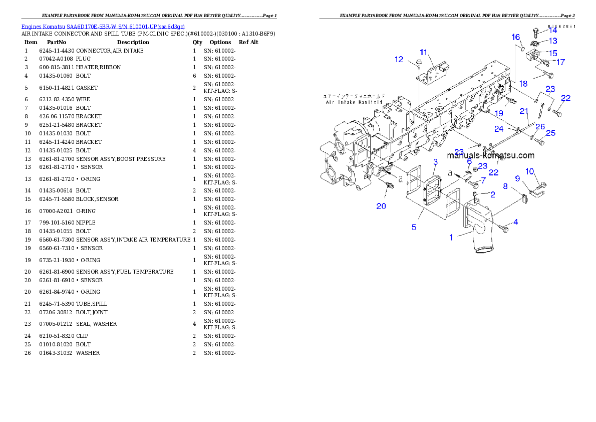 Protected: SAA6D170E-5BR-W S/N 610001-UP Partsbook