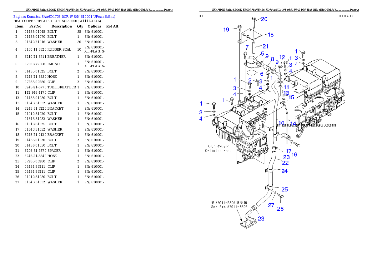 Protected: SAA6D170E-5CR-W S/N 610001-UP Partsbook