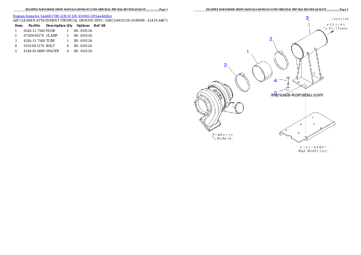Protected: SAA6D170E-5CR-W S/N 610001-UP Partsbook