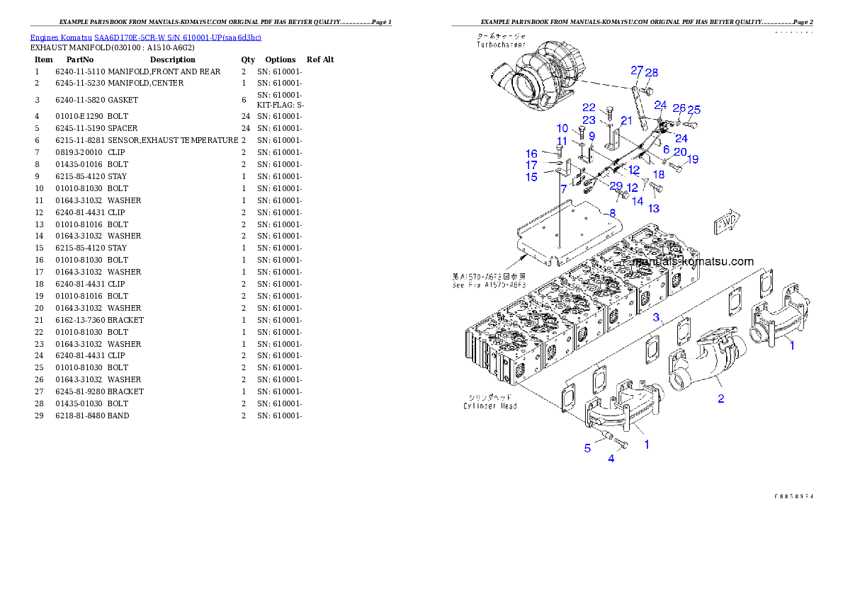 Protected: SAA6D170E-5CR-W S/N 610001-UP Partsbook