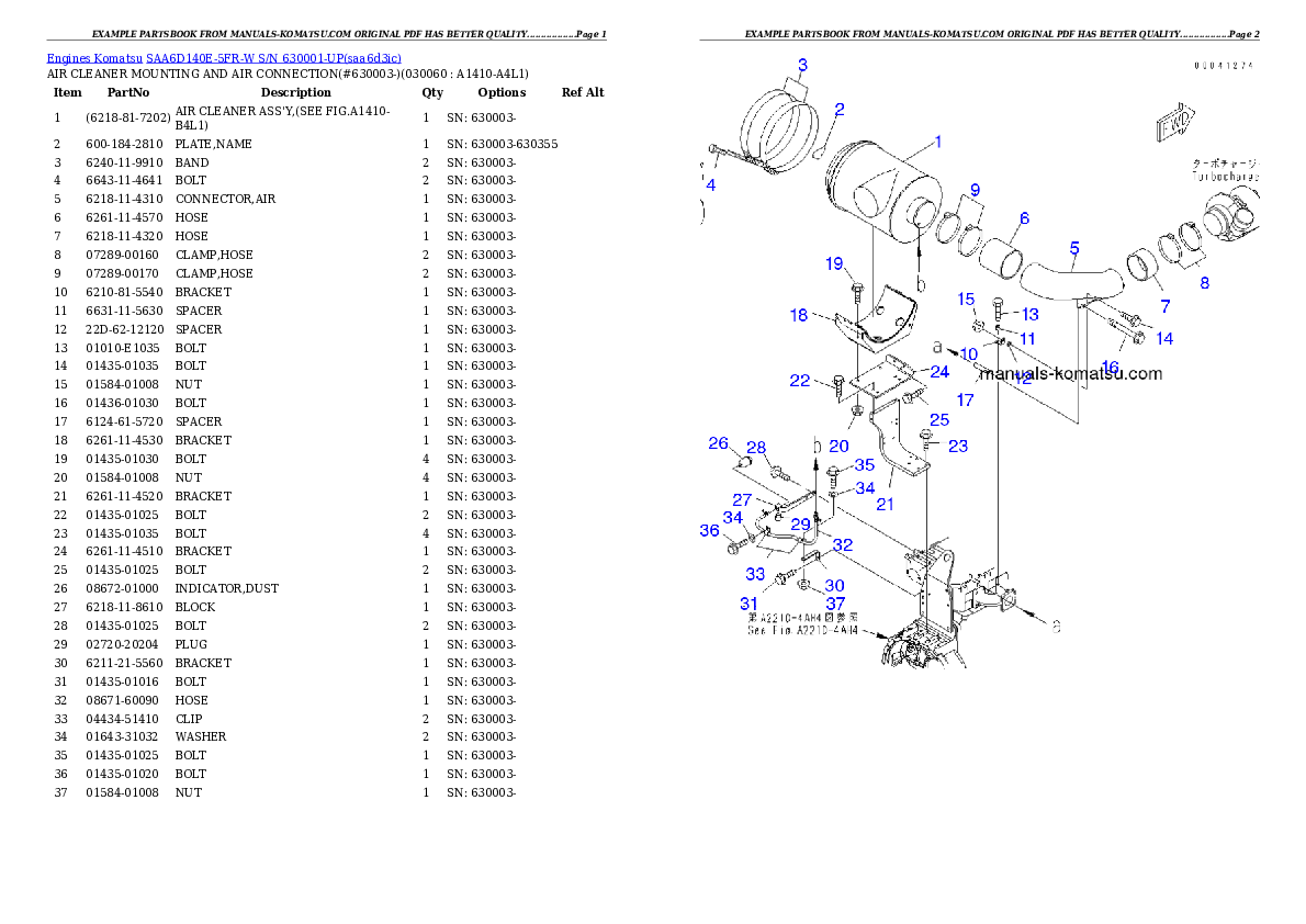 Protected: SAA6D140E-5FR-W S/N 630001-UP Partsbook