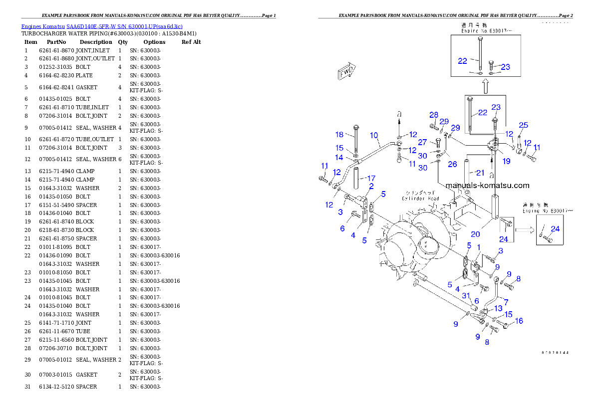 Protected: SAA6D140E-5FR-W S/N 630001-UP Partsbook