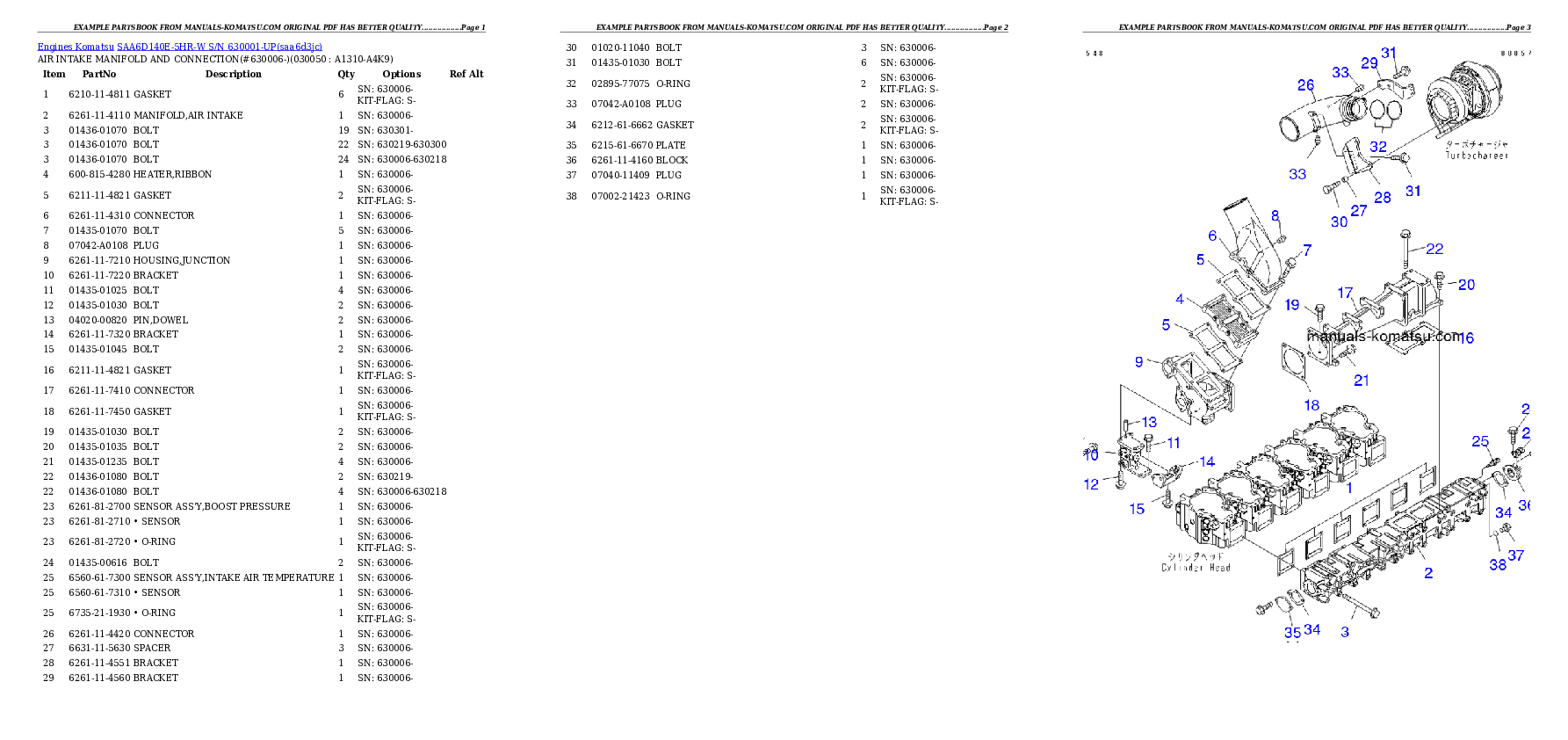 Protected: SAA6D140E-5HR-W S/N 630001-UP Partsbook