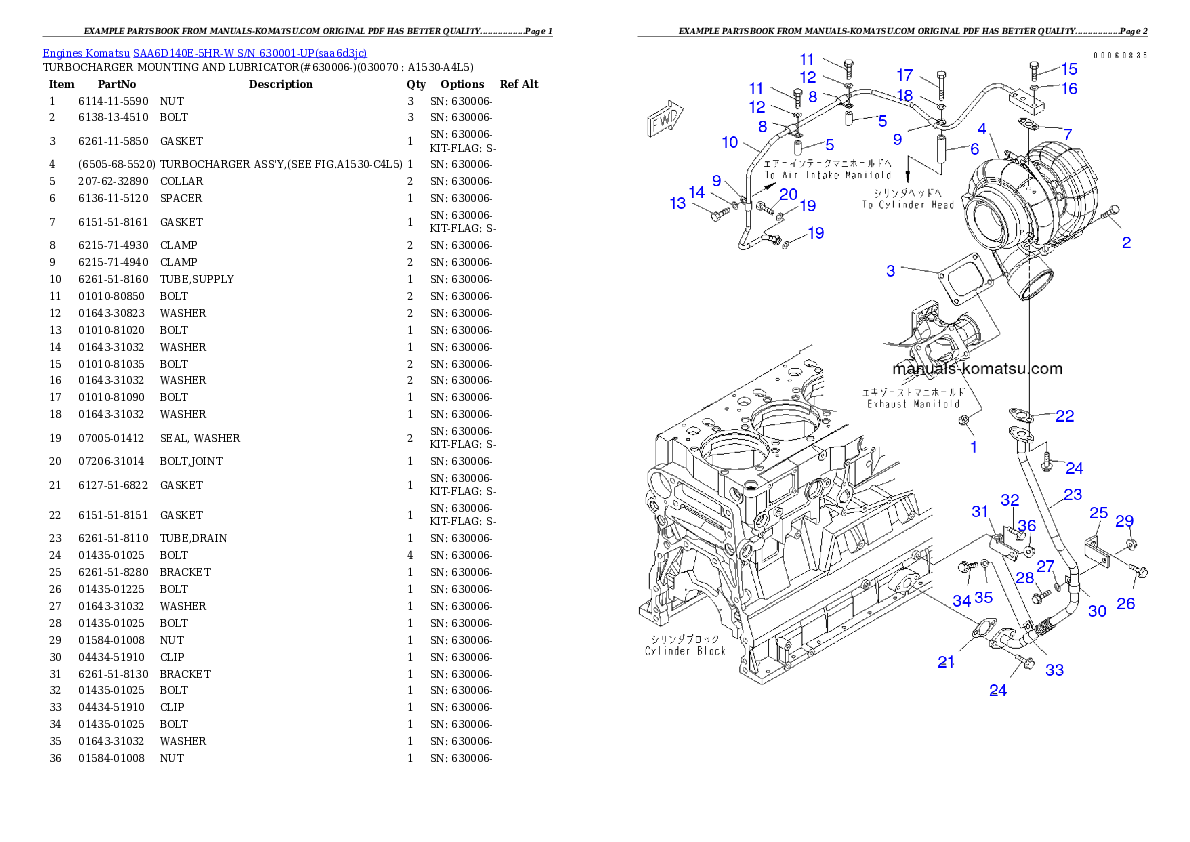 Protected: SAA6D140E-5HR-W S/N 630001-UP Partsbook