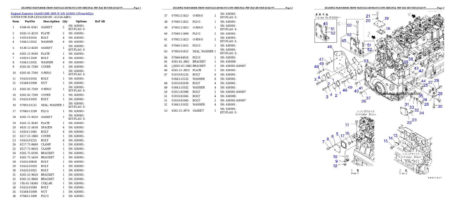 Protected: SAA6D140E-5HR-W S/N 630001-UP Partsbook
