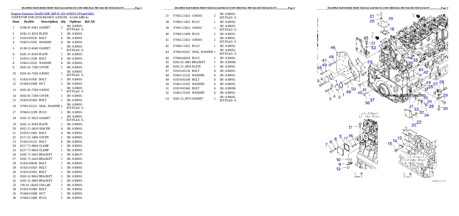 Protected: SAA6D140E-5BR-W S/N 630001-UP Partsbook