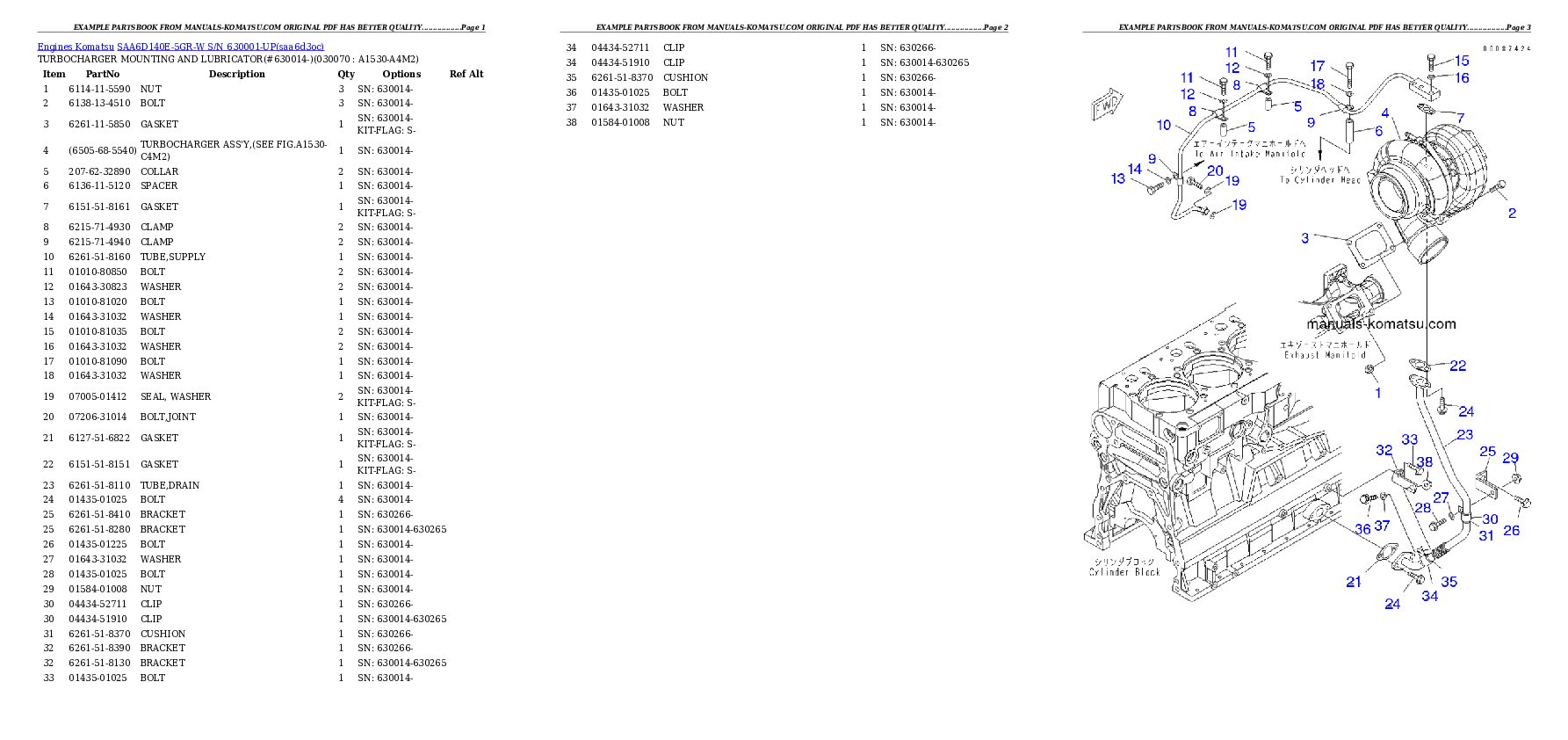 Protected: SAA6D140E-5GR-W S/N 630001-UP Partsbook