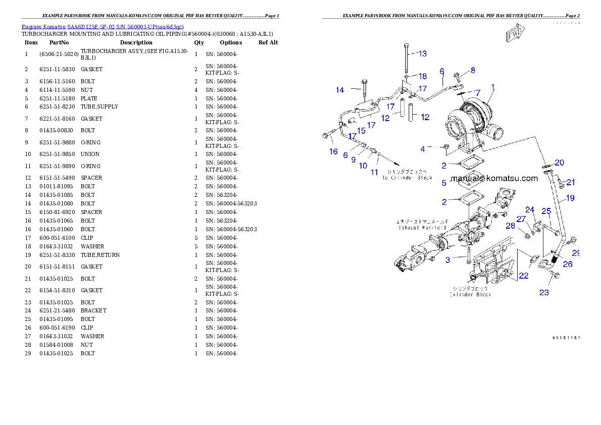 Protected: SAA6D125E-5F-02 S/N 560001-UP Partsbook