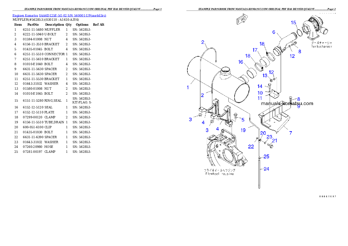 Protected: SAA6D125E-5G-02 S/N 560001-UP Partsbook