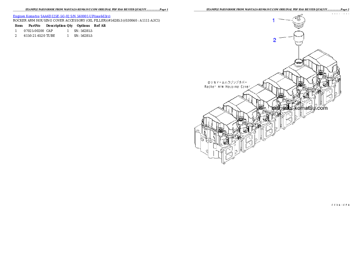 Protected: SAA6D125E-5G-02 S/N 560001-UP Partsbook