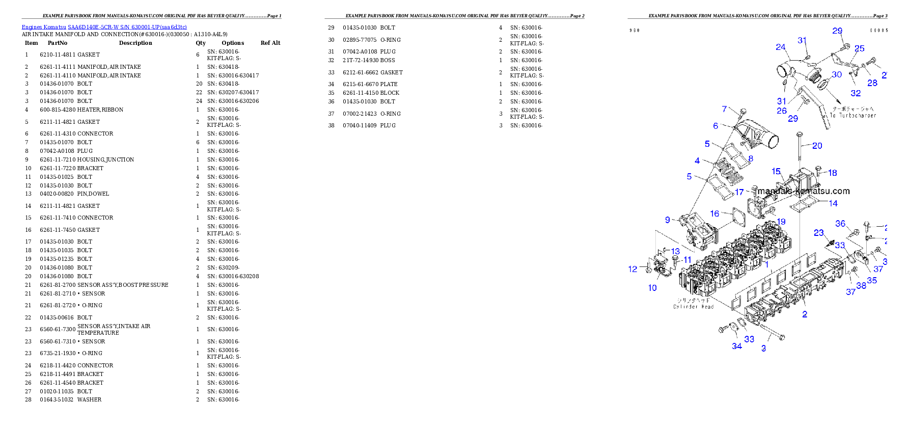Protected: SAA6D140E-5CR-W S/N 630001-UP Partsbook