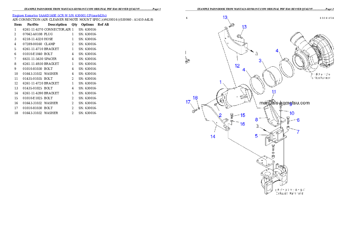 Protected: SAA6D140E-5CR-W S/N 630001-UP Partsbook