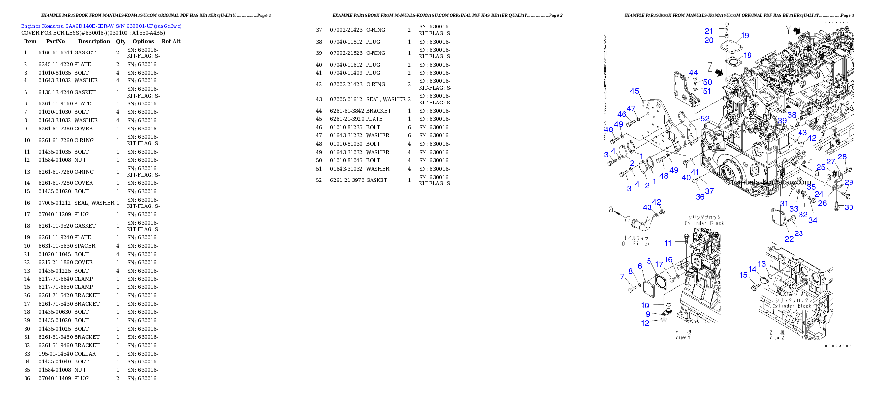 Protected: SAA6D140E-5ER-W S/N 630001-UP Partsbook