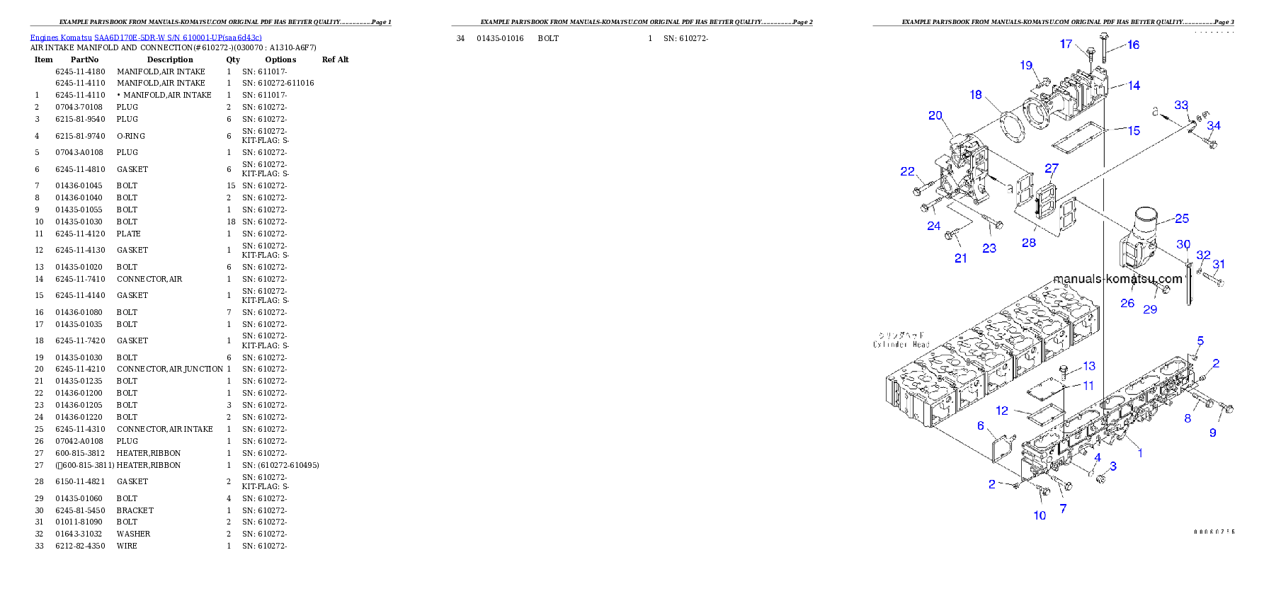 Protected: SAA6D170E-5DR-W S/N 610001-UP Partsbook