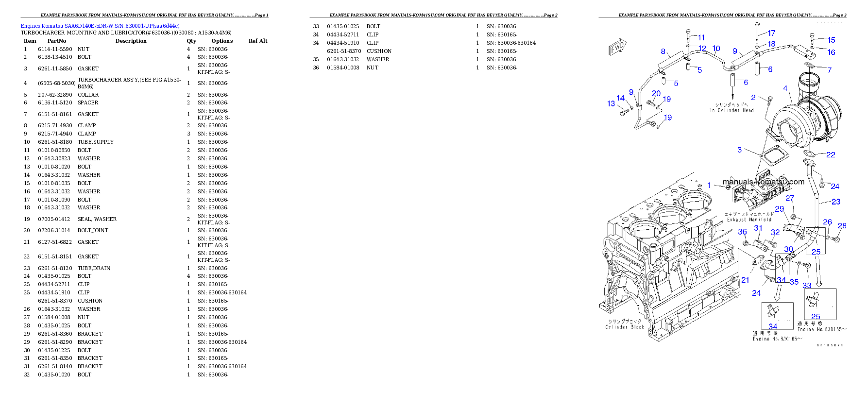 Protected: SAA6D140E-5DR-W S/N 630001-UP Partsbook