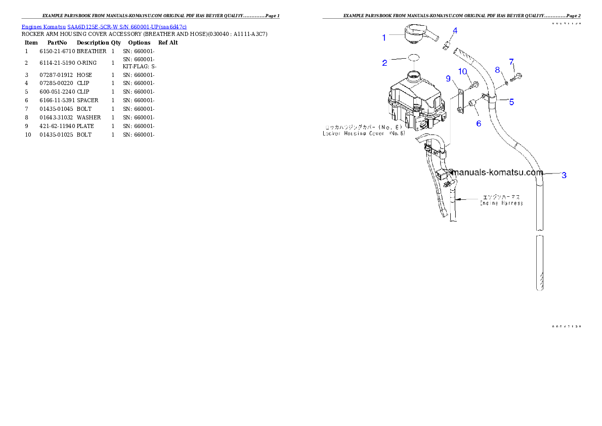 Protected: SAA6D125E-5CR-W S/N 660001-UP Partsbook