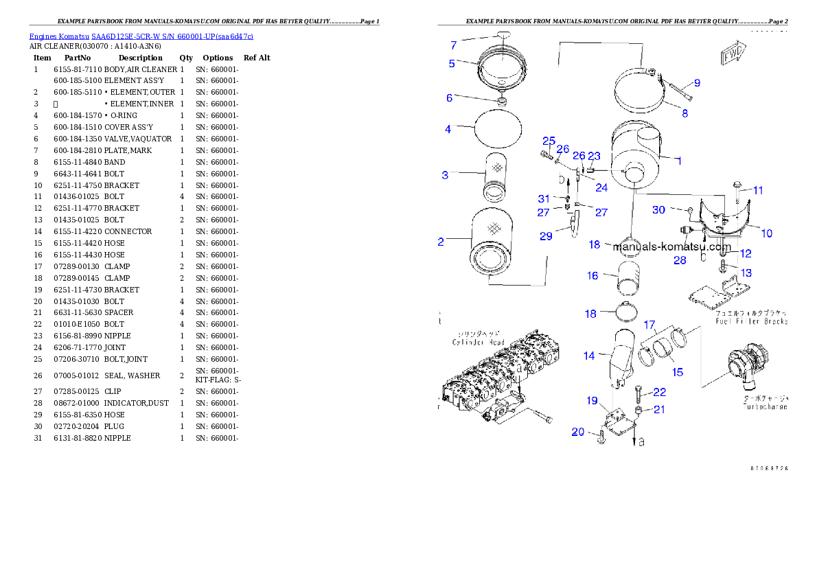 Protected: SAA6D125E-5CR-W S/N 660001-UP Partsbook