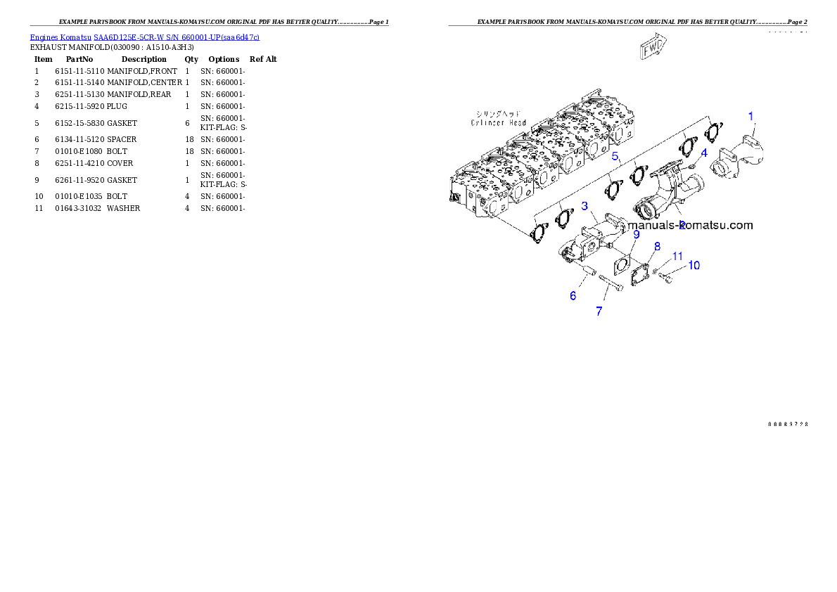 Protected: SAA6D125E-5CR-W S/N 660001-UP Partsbook