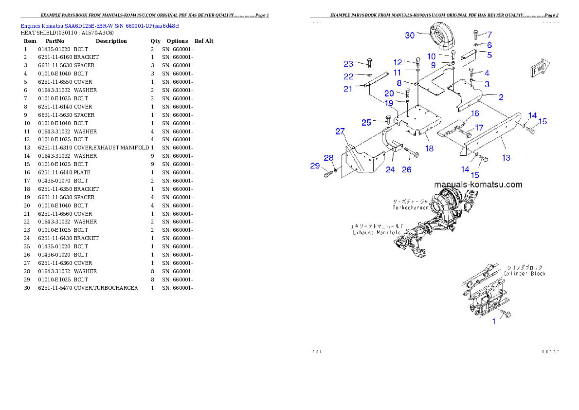 Protected: SAA6D125E-5BR-W S/N 660001-UP Partsbook