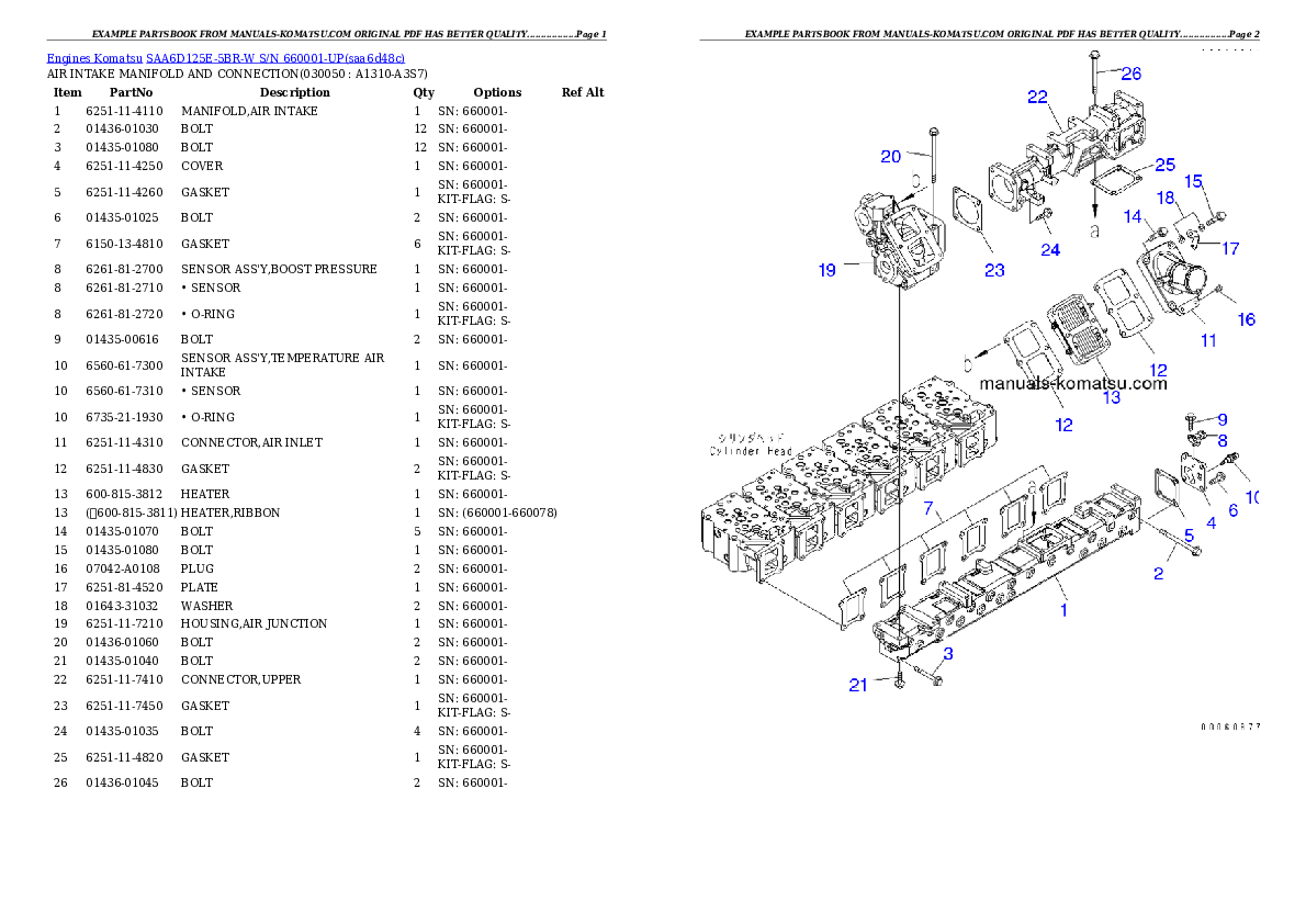 Protected: SAA6D125E-5BR-W S/N 660001-UP Partsbook