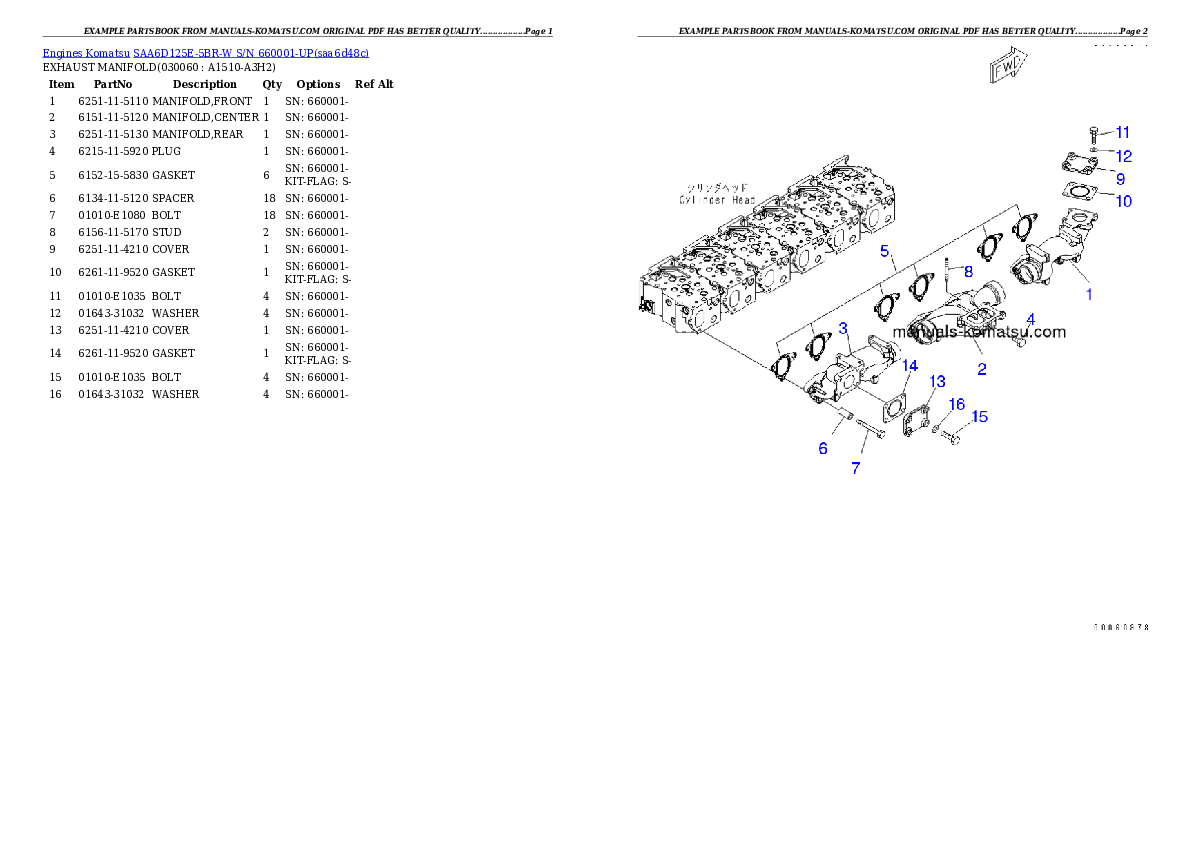 Protected: SAA6D125E-5BR-W S/N 660001-UP Partsbook