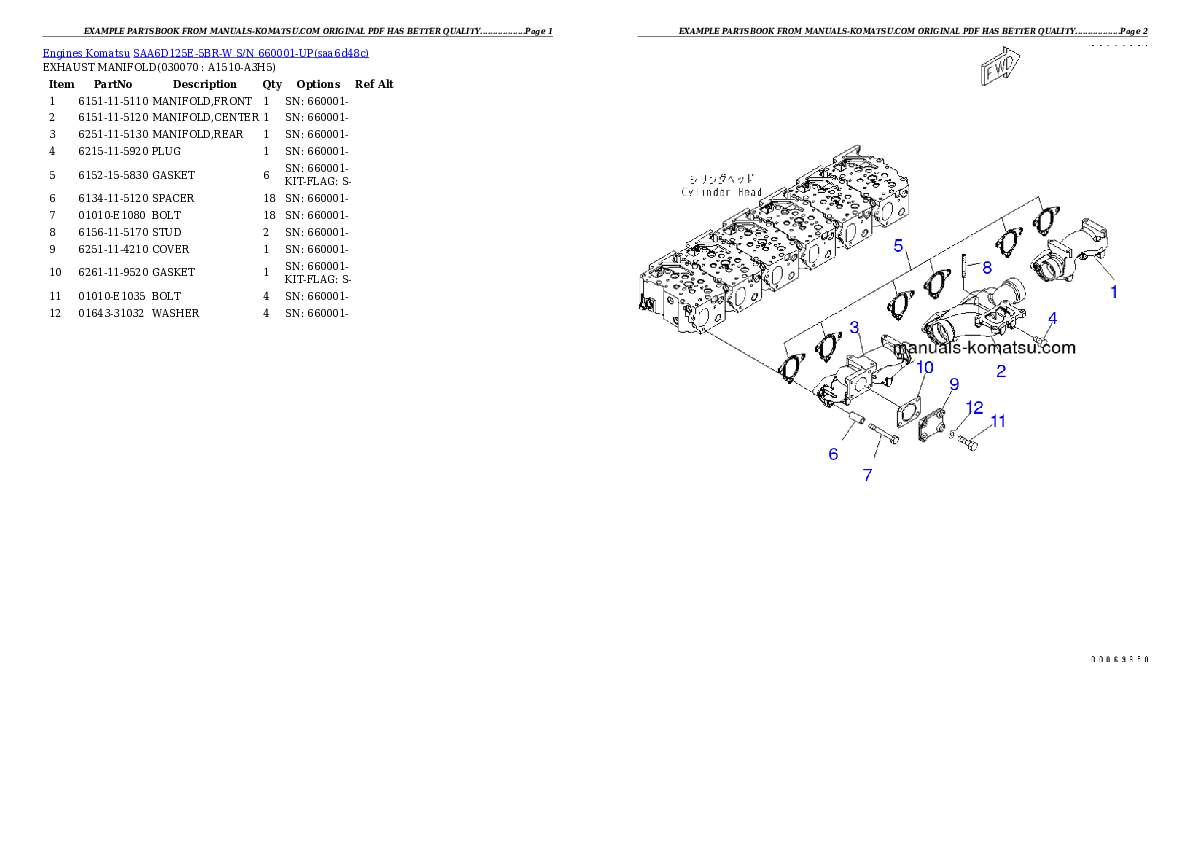 Protected: SAA6D125E-5BR-W S/N 660001-UP Partsbook