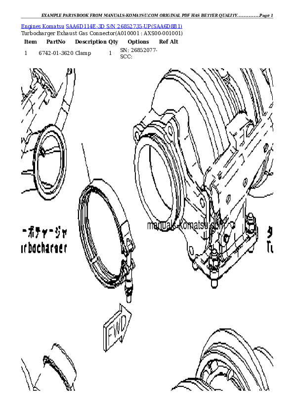 Protected: SAA6D114E-3D S/N 26852735-UP (For PC300-8/PC350LC-8) Partsbook