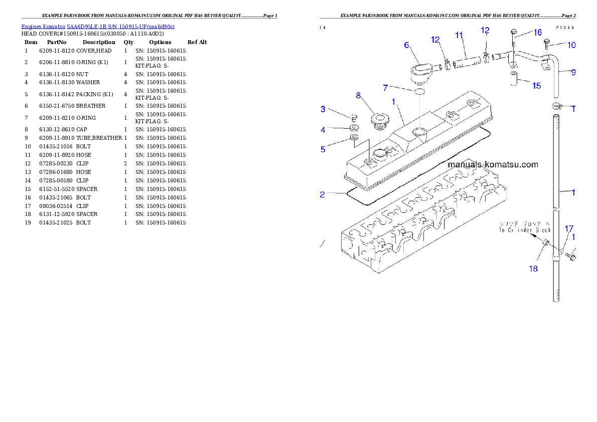 Protected: SAA6D95LE-1B S/N 150915-UP Partsbook