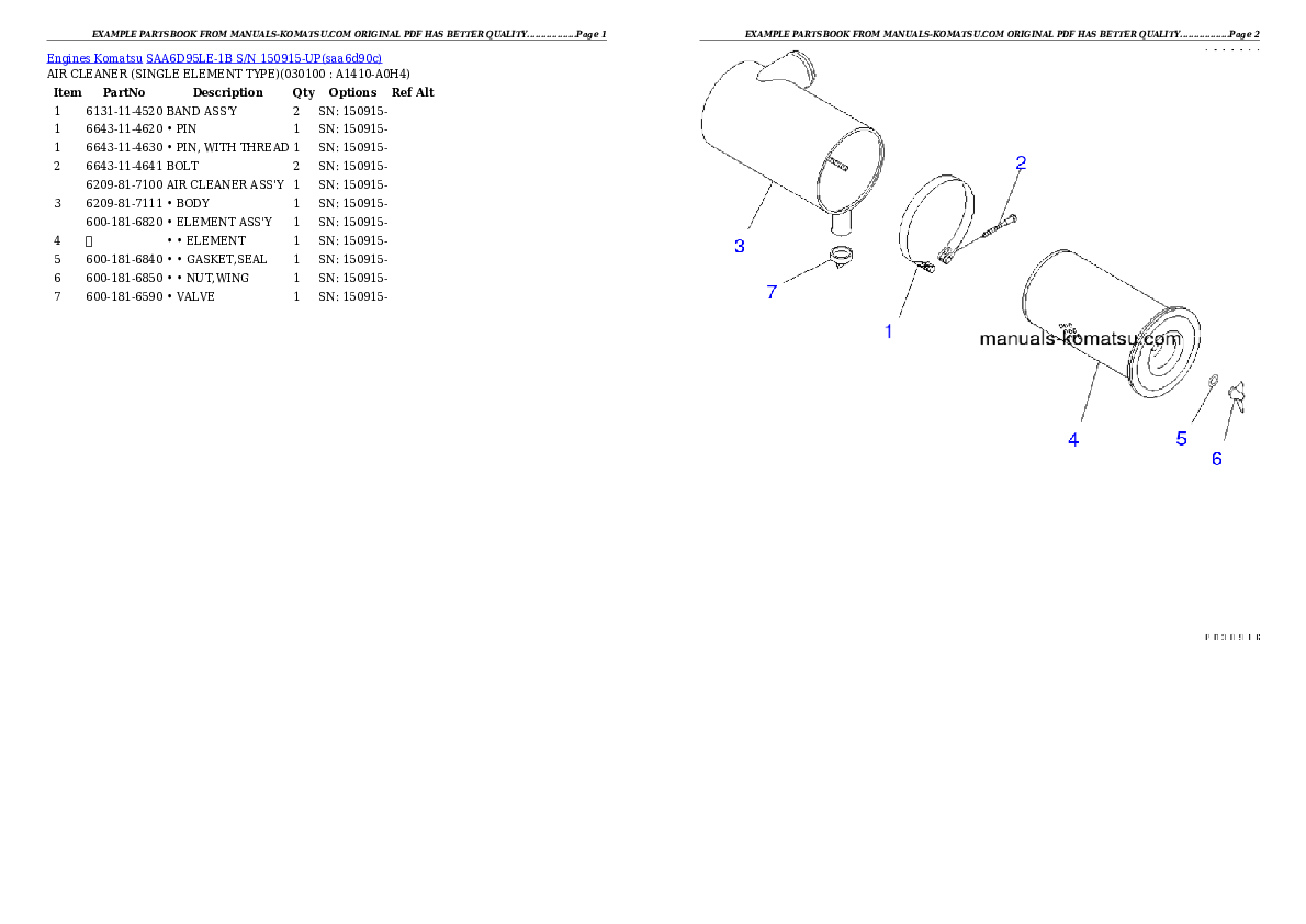 Protected: SAA6D95LE-1B S/N 150915-UP Partsbook