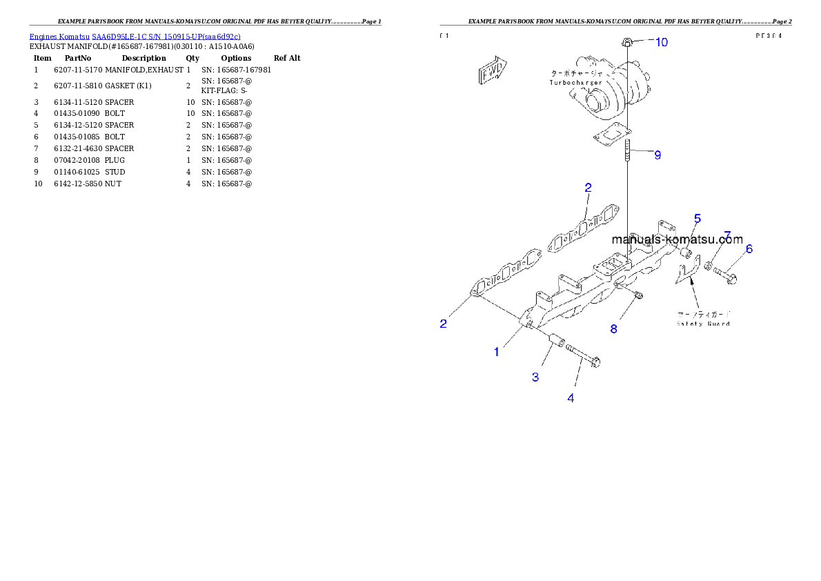 Protected: SAA6D95LE-1C S/N 150915-UP Partsbook