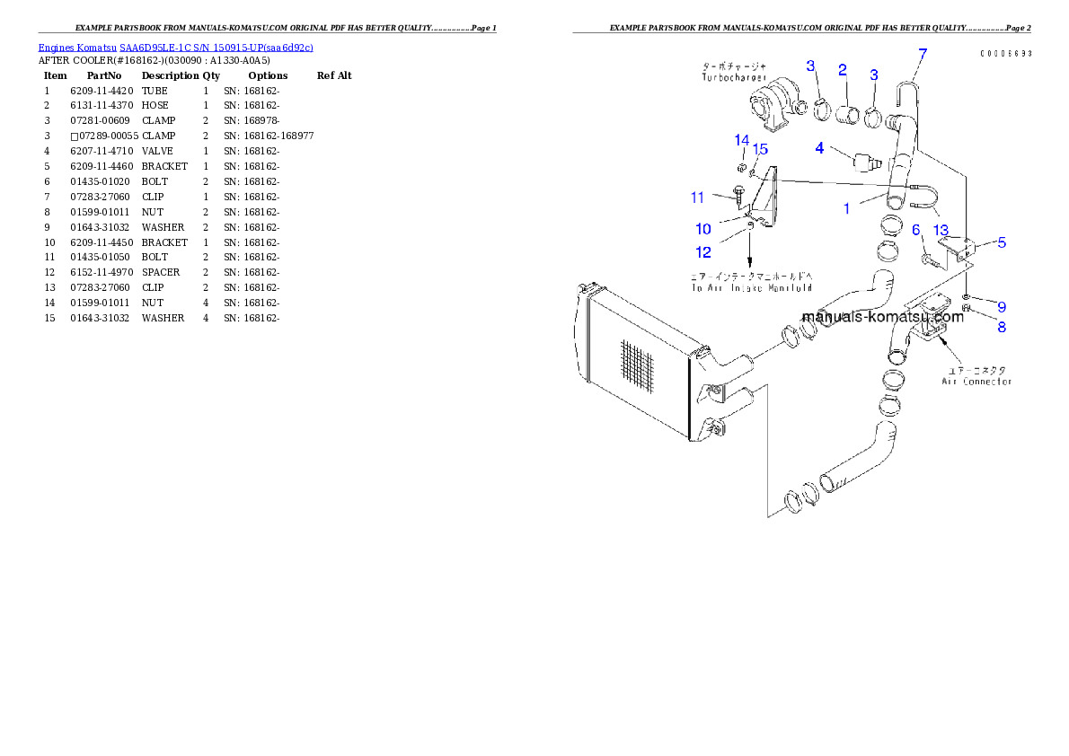 Protected: SAA6D95LE-1C S/N 150915-UP Partsbook