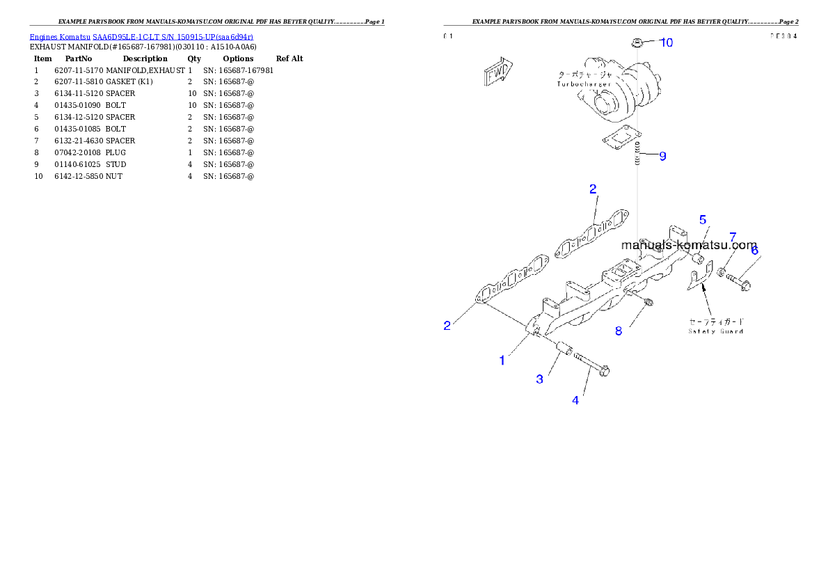 Protected: SAA6D95LE-1C-LT S/N 150915-UP Partsbook