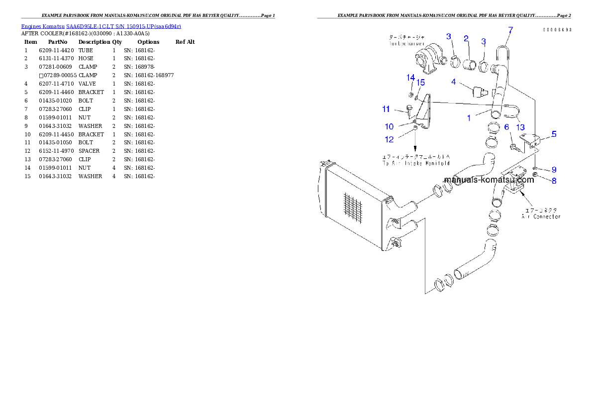 Protected: SAA6D95LE-1C-LT S/N 150915-UP Partsbook