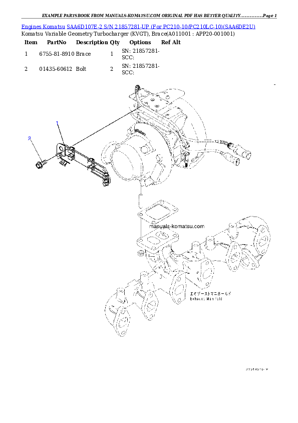 Protected: SAA6D107E-2 S/N 21857281-UP (For PC210-10/PC210LC-10) Partsbook