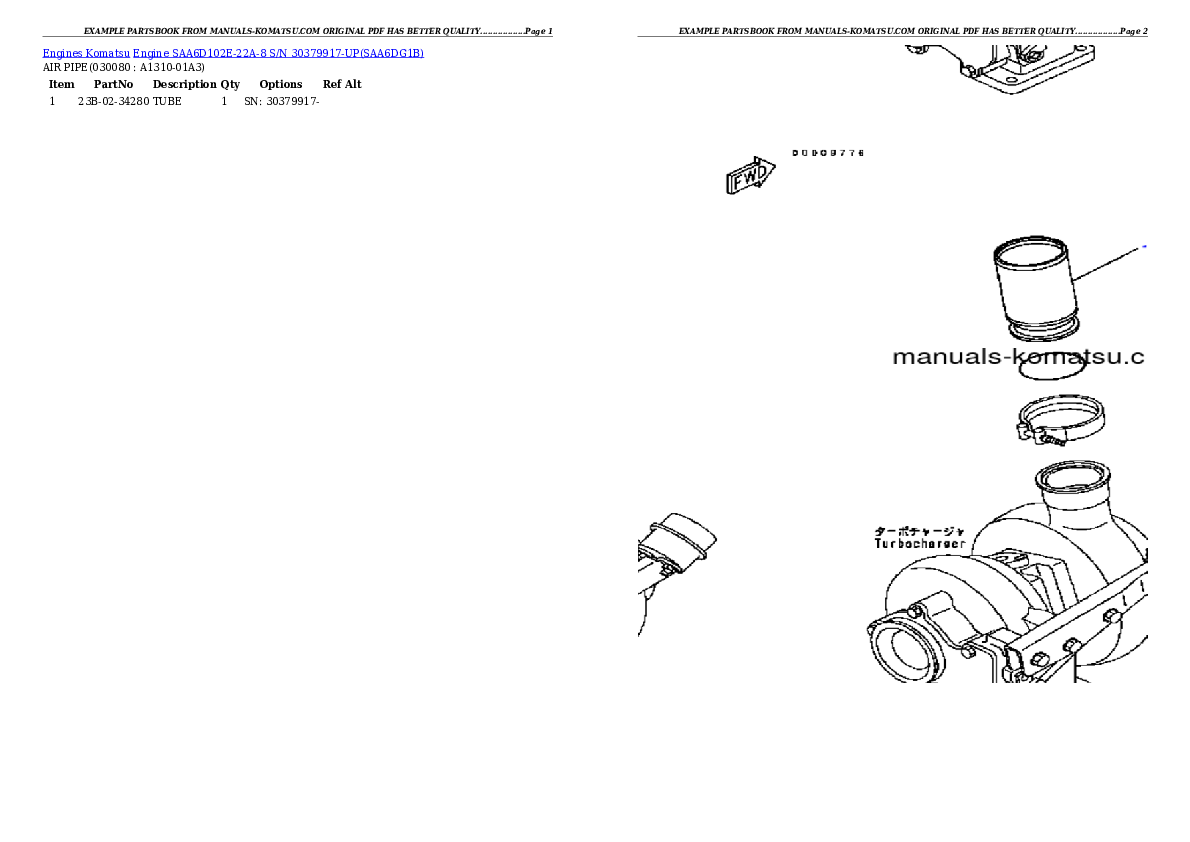Protected: Engine SAA6D102E-22A-8 S/N 30379917-UP Partsbook