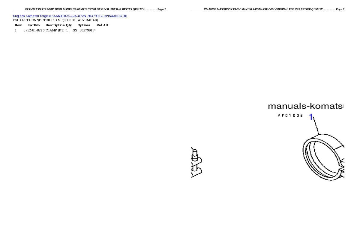 Protected: Engine SAA6D102E-22A-8 S/N 30379917-UP Partsbook