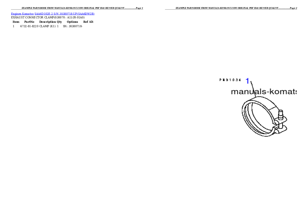 Protected: SAA6D102E-2 S/N 30380718-UP Partsbook