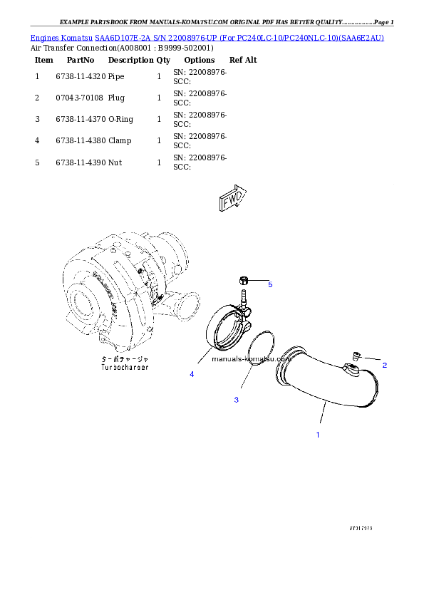 Protected: SAA6D107E-2A S/N 22008976-UP (For PC240LC-10/PC240NLC-10) Partsbook