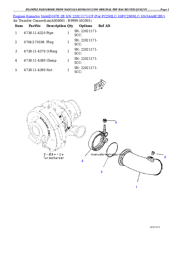 Protected: SAA6D107E-2B S/N 22021171-UP (For PC290LC-10/PC290NLC-10) Partsbook