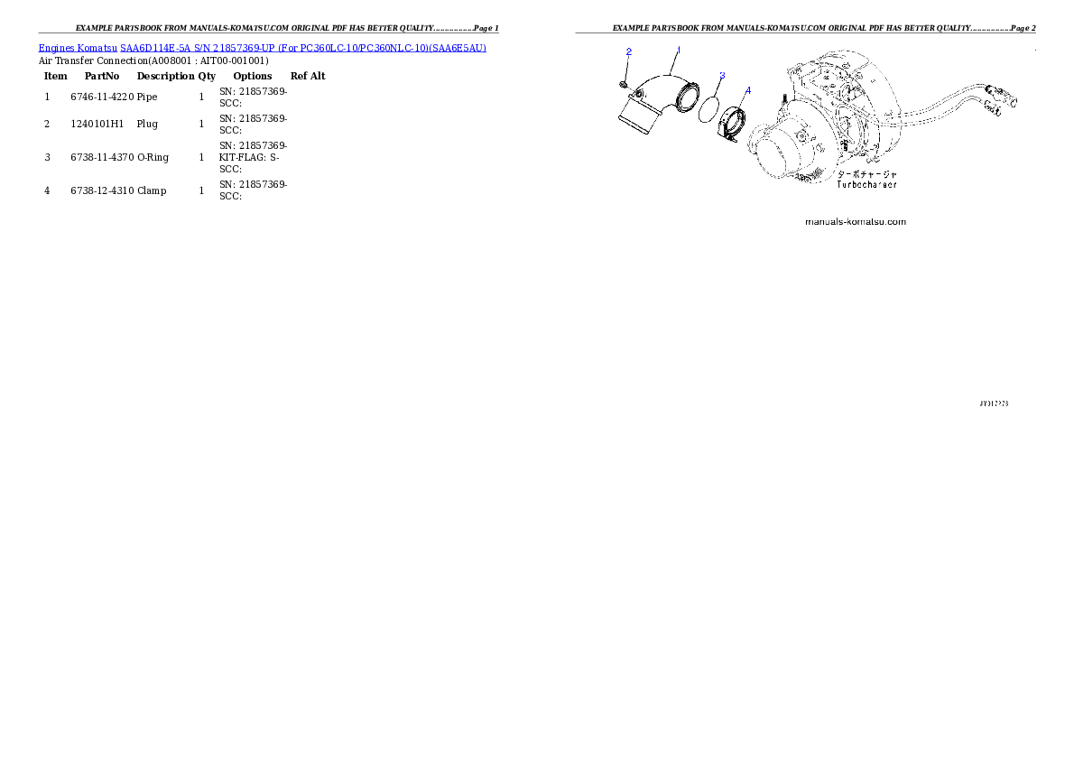 Protected: SAA6D114E-5A S/N 21857369-UP (For PC360LC-10/PC360NLC-10) Partsbook