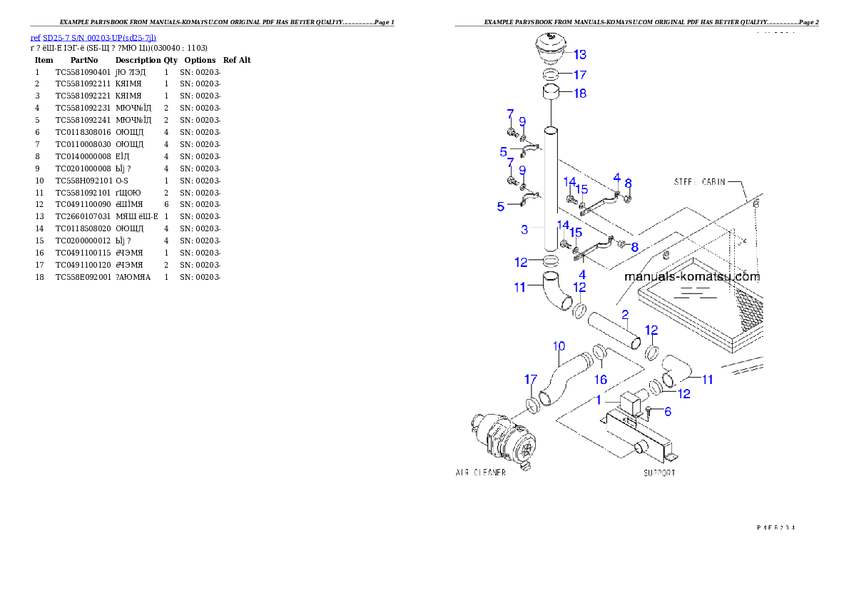 Protected: SD25-7 S/N 00203-UP Partsbook