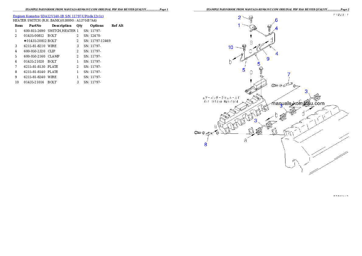 Protected: SDA12V140-1B S/N 11797-UP Partsbook