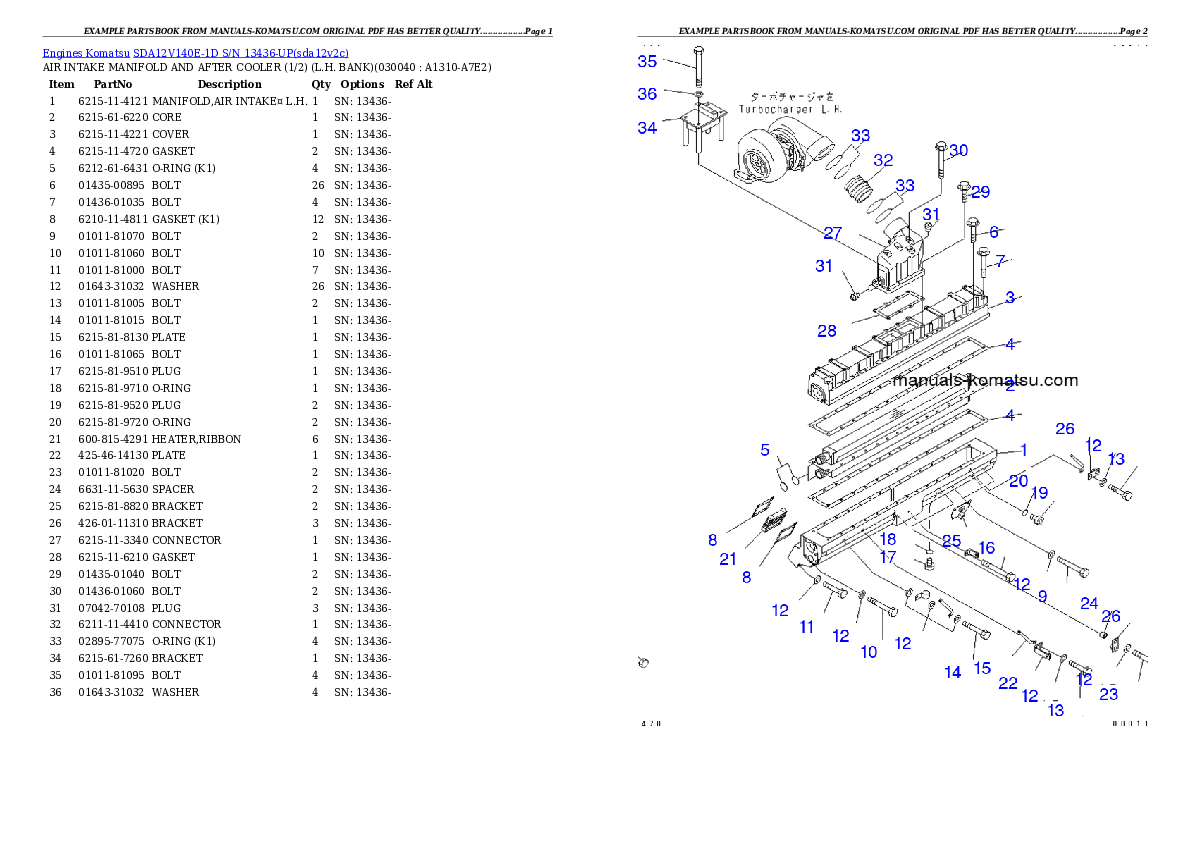 Protected: SDA12V140E-1D S/N 13436-UP Partsbook