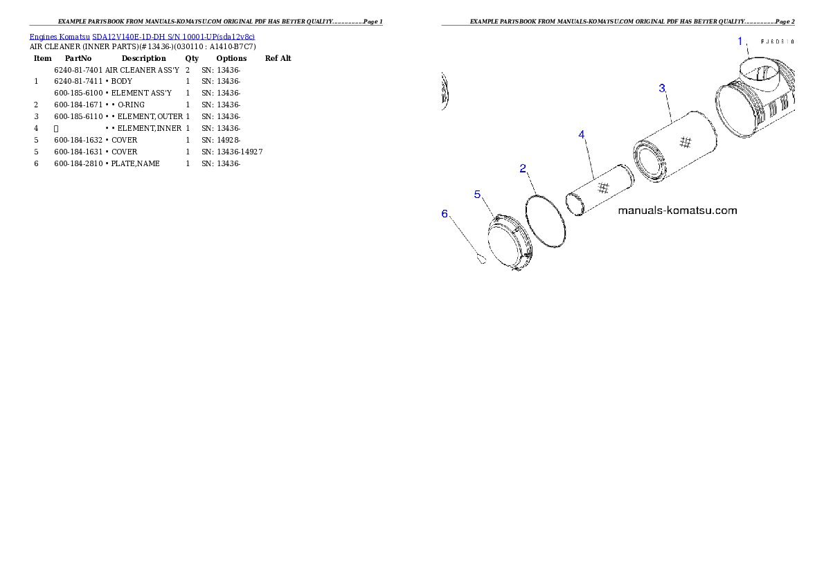Protected: SDA12V140E-1D-DH S/N 10001-UP Partsbook