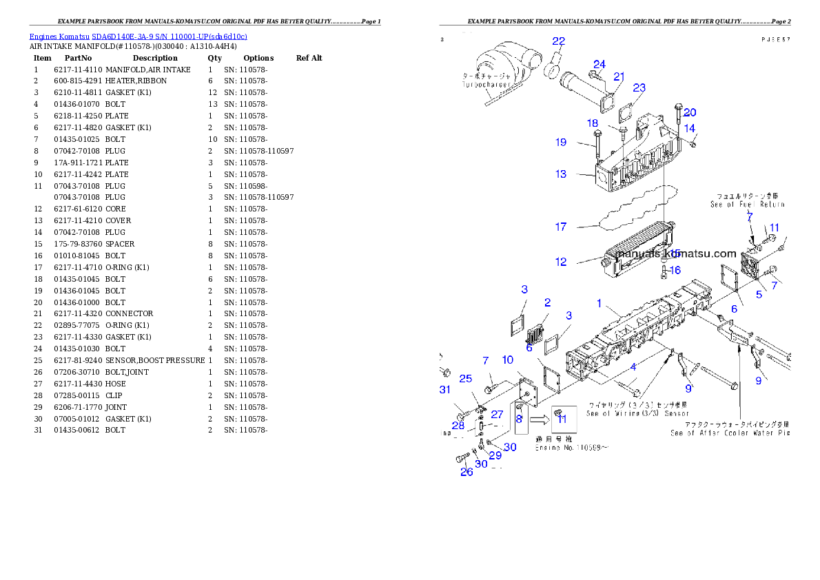 Protected: SDA6D140E-3A-9 S/N 110001-UP Partsbook
