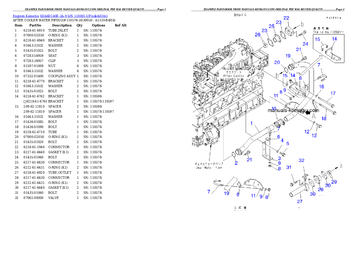 Protected: SDA6D140E-3A-9 S/N 110001-UP Partsbook